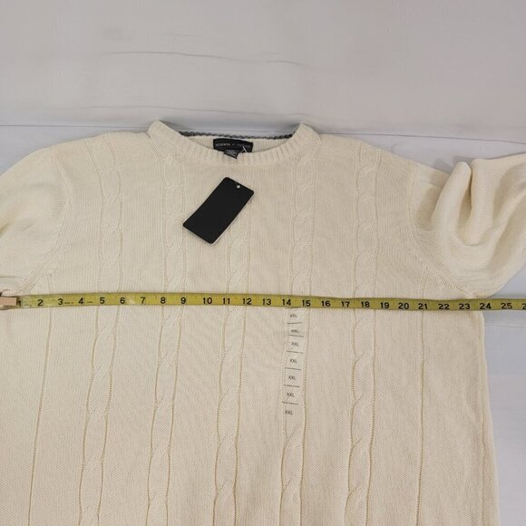 Tricots St. Raphael Men’s Size 2XL Cotton Pullover Crew Neck Vanilla Sweater NWT - Picture 5 of 16
